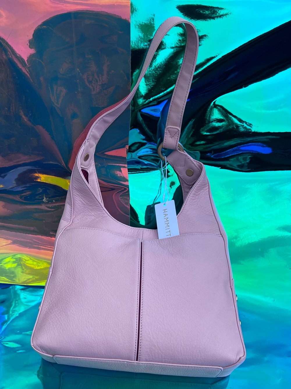 NWT Flamingo Pink Hammitt Leather Fold-Over Shoulder Bag Two Straps